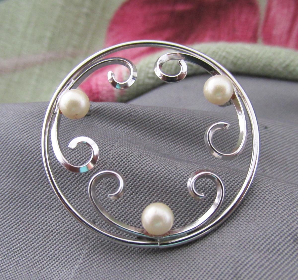 Beau Sterling Silver Brooch Mid Century - Real Vintage Babe